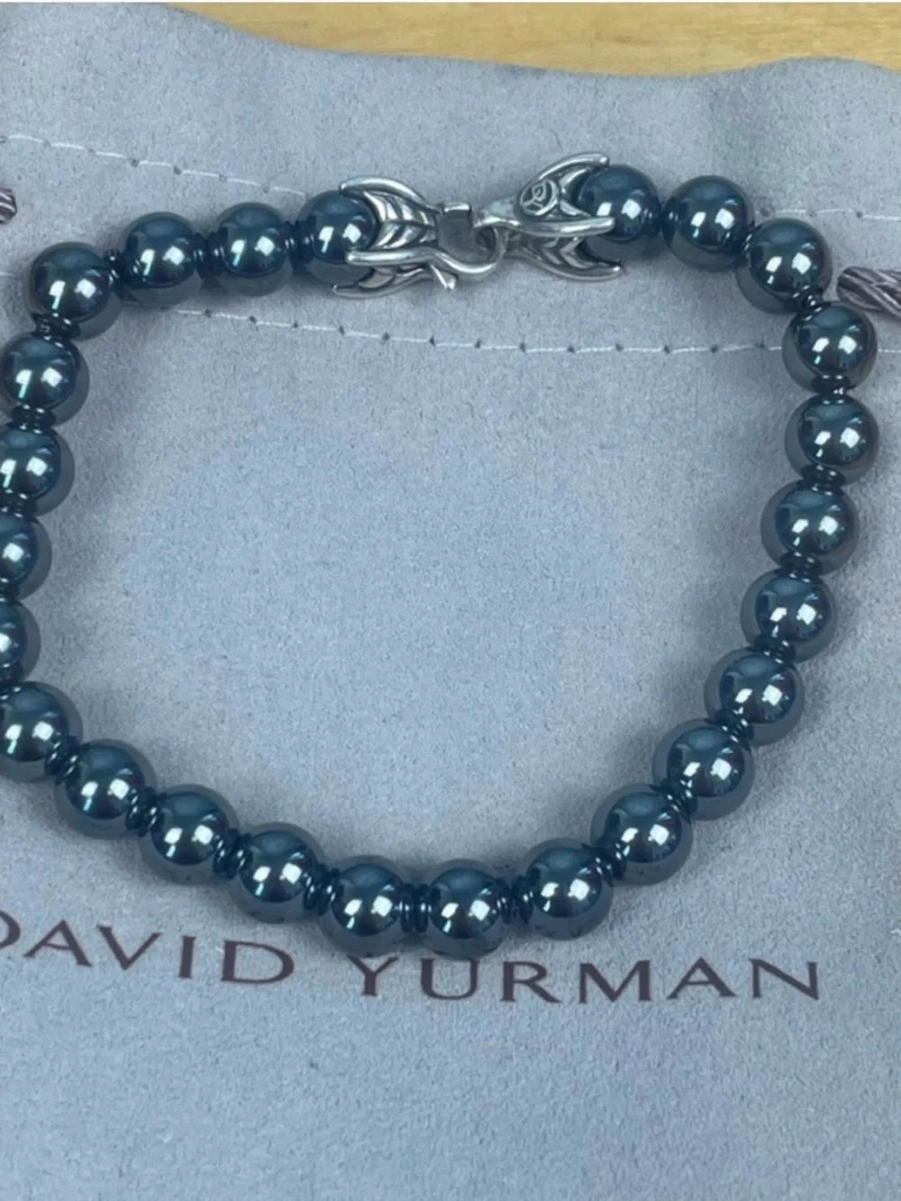 Authentic David Yurman Men’s Beaded Bracelet Hematite 8